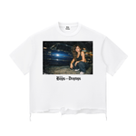 DROPTOP 04 — Snow Wash Raw-Hem Boxy Tee