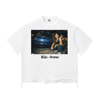 DROPTOP 04 — Snow Wash Raw-Hem Boxy Tee