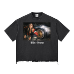 DROPTOP 03 — Snow Wash Raw-Hem Boxy Tee