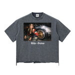 DROPTOP 03 — Snow Wash Raw-Hem Boxy Tee